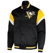 Pittsburgh Penguins NHL Heavyweight Satin Jacket for Men by Mitchell & Ness
