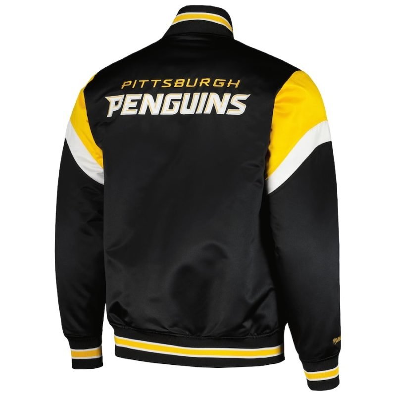 Pittsburgh Penguins NHL Heavyweight Satin Jacket for Men by Mitchell & Ness