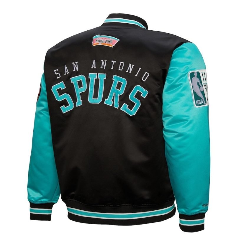 San Antonio Spurs NBA Primetime Heavyweight Satin Jacket By Mitchell & Ness