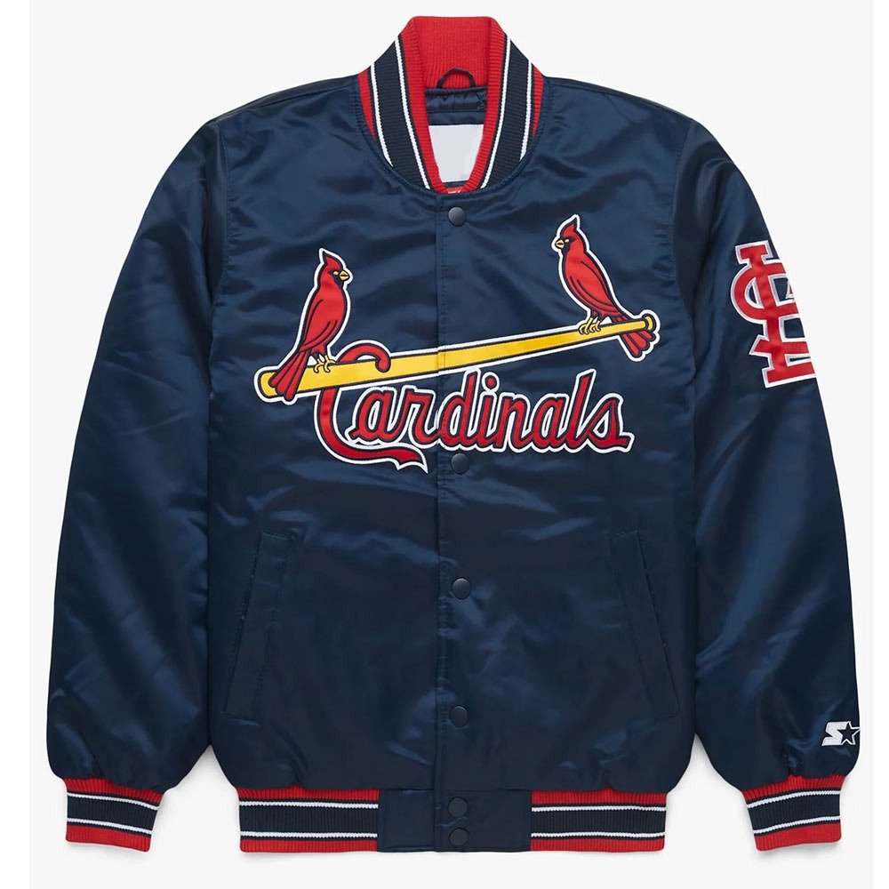 St. Louis Cardinals Navy Bomber Jacket with Classic Team Logo Don't miss out on this rare gem! The Vintage Atlanta Braves Satin Varsity Jacket is a must-have for collectors and fashion enthusiasts alike. Take action now and get your hands on this rare Atlanta Braves jacket before it’s gone. Order today and relive the 90s in style!Don't miss out on this rare gem! The Vintage Atlanta Braves Satin Varsity Jacket is a must-have for collectors and fashion enthusiasts alike. Take action now and get your hands on this rare Atlanta Braves jacket before it’s gone. Order today and relive the 90s in style!
