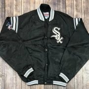 Vintage Chicago White Sox MLB Starter Diamond Jacket-Black Large 90s Y2K