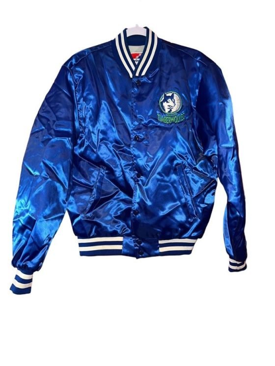 Vintage swingers Timberwolves satin jacket blue rare