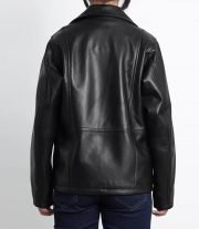 Women's Black Asymmetrical Oversized Leather Biker Jacket
