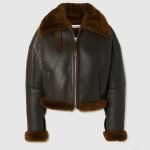 Acne Studios Shearling-Trimmed Textured-Leather Jacket