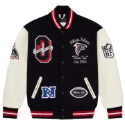 Atlanta Falcons X OVO Wool & Leather Black / White Varsity Jacket