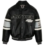 Men's Avirex Limited Edition Las Vegas Black Leather Jacket - Front