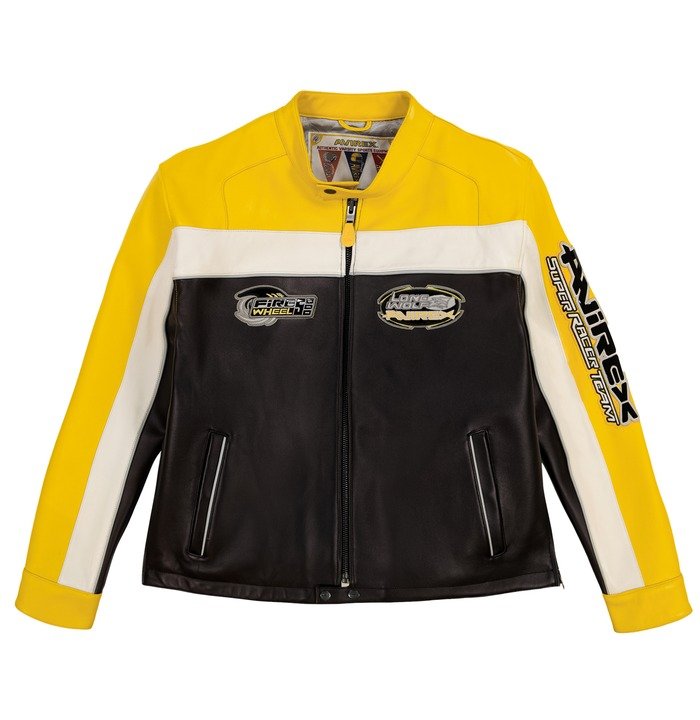 Avirex Lone Wolf Gold Leather Jacket - Front