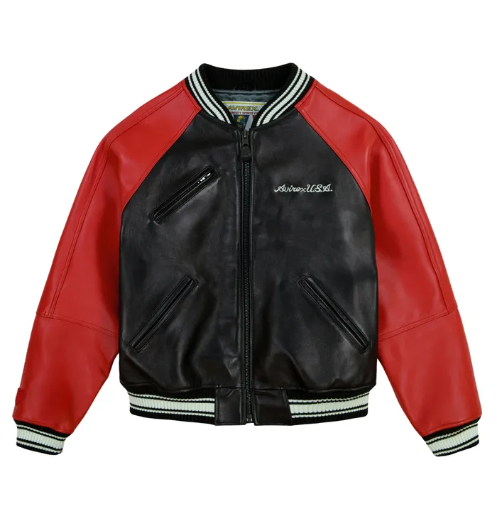 Avirex Track & Field Varsity Leather Jacket - Front