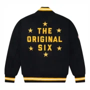 Boston Bruins OVO x NHL Black Full-Snap Varsity Jacket - Image 2