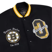 Boston Bruins OVO x NHL Black Full-Snap Varsity Jacket - Image 3