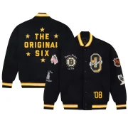 Boston Bruins OVO x NHL Black Full-Snap Varsity Jacket - Image 4