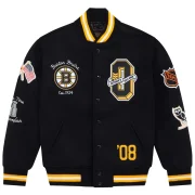 Boston Bruins OVO x NHL Black Full-Snap Varsity Jacket