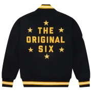 Boston Bruins OVO x NHL Black Full-Snap Varsity Jacket - Image 2