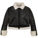 CROPPED SHEARLING JACKET - Front
