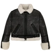 CROPPED SHEARLING JACKET - Front