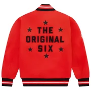 Chicago Blackhawks OVO x NHL Red Full-Snap Wool Varsity Jacket - Image 2