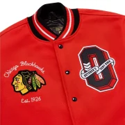 Chicago Blackhawks OVO x NHL Red Full-Snap Wool Varsity Jacket - Image 3