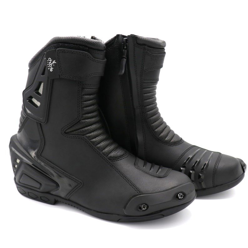 ChoCho Track Men's Motorcycle Racing Boots - Real Leather High-Tech Protection