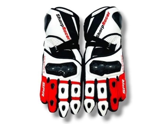 Custommade Sharp Racer SPR Motorcycle Racing Leather Gloves with Carbon Fibre Knuckles
