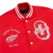 Detroit Red Wings OVO x NHL Red Full-Snap Wool Varsity Jacket - Image 3