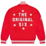 Detroit Red Wings OVO x NHL Red Full-Snap Wool Varsity Jacket - Image 2