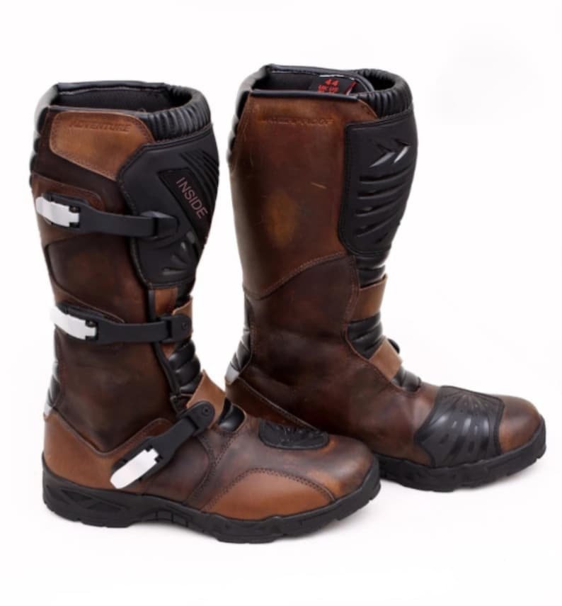 Handcrafted Adventure Motorcycle Touring Boots CE-Approved Off-Road Leather Gear Handcrafted Adventure Motorcycle Touring Boots - CE-Approved Off-Road Leather Gear
