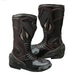 Handmade Black Leather Motorcycle Riding Boots-CE-Approved Racing Boots for Sale