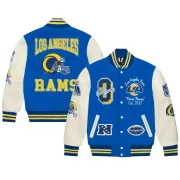 Los Angeles Rams OVO Royal Full-Snap Varsity Jacket - Image 4
