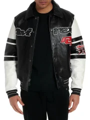 Men's Avirex All Star Black Leather Jacket - Front