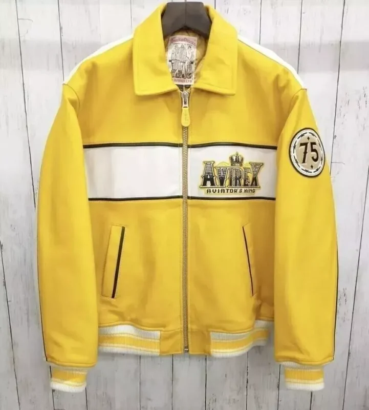 Men's Avirex Classic King 75 Yellow Aviator Jacket - Front