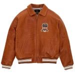 Men's Avirex Croc Icon Brown Leather Jacket - Front