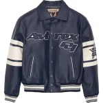 Men's Avirex Limited Edition Bronx Varisty Blue Leather Jacket - Front