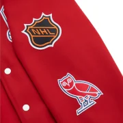 Montreal Canadiens OVO x NHL Red Full-Snap Varsity Jacket - Image 5