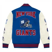 New York Giants OVO Royal Full-Snap Varsity Jacket - Image 2