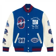 New York Giants OVO Royal Full-Snap Varsity Jacket