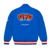 New York Knicks OVO X Blue Wool Varsity Jacket - Image 2