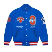 New York Knicks OVO X Blue Wool Varsity Jacket