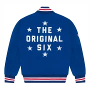 New York Rangers OVO x NHL Blue Full-Snap Varsity Jacket - Image 2