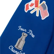 New York Rangers OVO x NHL Blue Full-Snap Varsity Jacket - Image 4