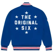 New York Rangers OVO x NHL Blue Full-Snap Varsity Jacket - Image 2