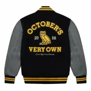 OVO Collegiate Varsity Jacket Black Yellow - Image 2