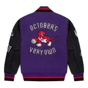 OVO Mitchell And Ness ’95 Raptors Varsity Jacket Purple - Image 2