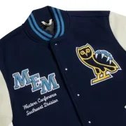 Memphis Grizzlies OVO X Wool & Leather Varsity Jacket - Image 2