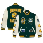 OVO x NFL Green Bay Packers Green Full-Snap Varsity Jacket - Image 4