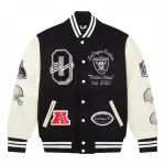 OVO x NFL Las Vegas Raiders Black Full-Snap Varsity Jacket