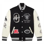 OVO x NFL Las Vegas Raiders Black Full-Snap Varsity Jacket
