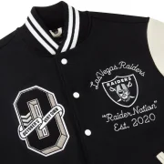 OVO x NFL Las Vegas Raiders Black Full-Snap Varsity Jacket - Image 3