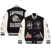 OVO x NFL Las Vegas Raiders Black Full-Snap Varsity Jacket - Image 4