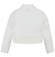 Cropped Patent Leather Moto Jacket - Back