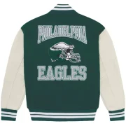 Philadelphia Eagles OVO Wool & Leather Varsity Jacket - Image 2